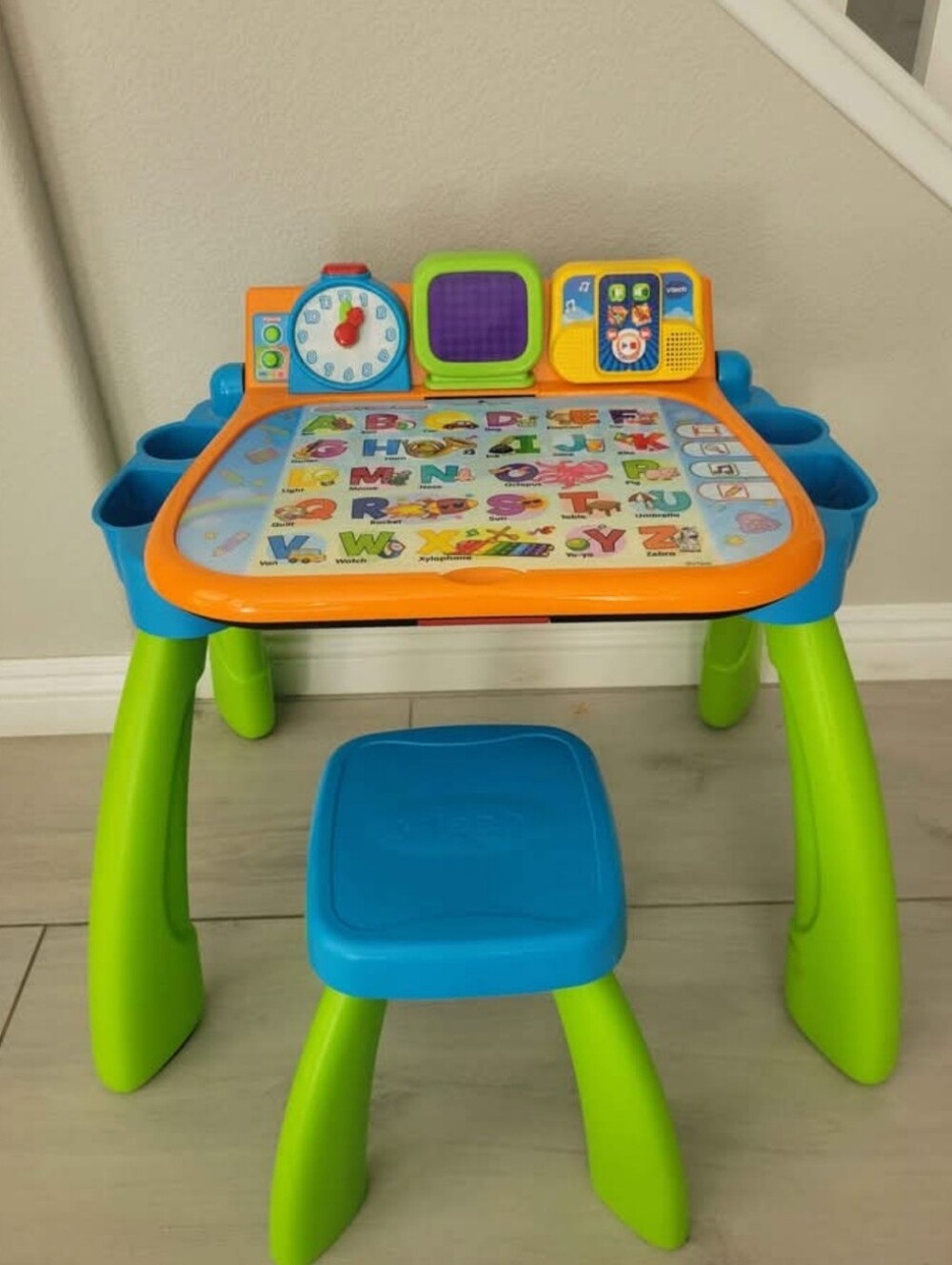 Vtech Interactive Kids Learning Activity Table and Stool Engaging Chalk Board